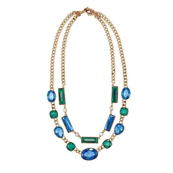 AVON FIREWORKS STATEMENT NECKLACE (GREEN & BLUE ~ 21" L) "RARE" ~ NEW SEALED!!! - Picture 1 of 6